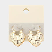 14K Gold Dipped Heart Metal Pin Catch Earrings