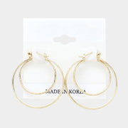 Double Metal Hoop Pin Catch Earrings
