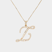 -Z- CZ Initial Monogram Pendant Necklace
