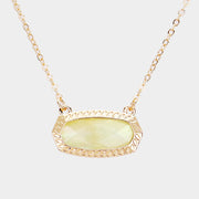 Hexagon Stone Pendant Necklace