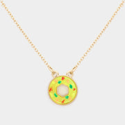 Druzy Donut Pendant Necklace