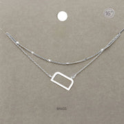 -D- Initial Monogram Brass Metal Necklace