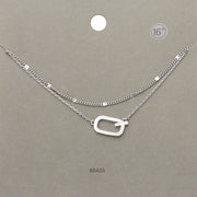 -Q- Initial Monogram Brass Metal Necklace