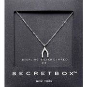 SECRET BOX_Sterling Silver Dipped CZ Stone Paved Wishbone Pendant Necklace