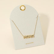 18K Gold Dipped MAMA Bubble Letter Plate Pendant Necklace