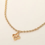 Gold Dipped Clover Charm Pendant Necklace