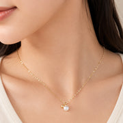 Pearl Metal Ball Pendant Necklace