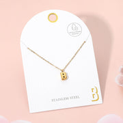 -B- Stainless Steel Monogram Pendant Necklace