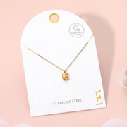 -E- Stainless Steel Monogram Pendant Necklace
