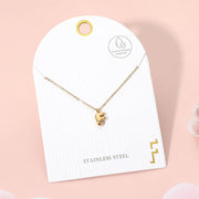 -F- Stainless Steel Monogram Pendant Necklace