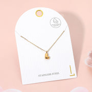 -L- Stainless Steel Monogram Pendant Necklace