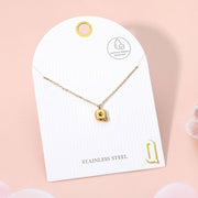 -Q- Stainless Steel Monogram Pendant Necklace