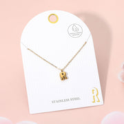 -R- Stainless Steel Monogram Pendant Necklace