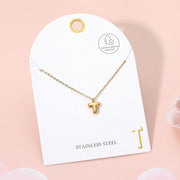 -T- Stainless Steel Monogram Pendant Necklace
