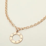 Stone Accent Circle Pendant Necklace