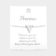 -V- Metal Initial Monogram Pendant Necklace