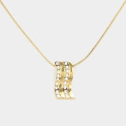 Rhinestone curve pendant necklace