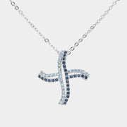 Stone Paved Abstract Wheel Pendant Necklace