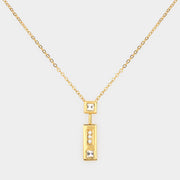 Rhinestone Rectangular Pendant Necklace