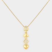 Rhinestone Card Suits Pendant Necklace