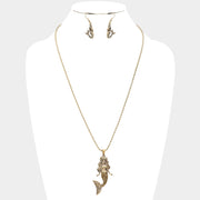 Metal Mermaid Pendant Necklace
