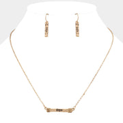 "Hope" Irregular Horizontal Metal Bar Pendant Necklace