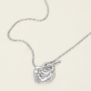 Hammered Metal Heart Toggle Necklace