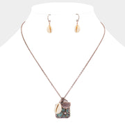 Guidance Message Starfish Cut Out Plate Shell Charm Pendant Necklace