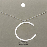 -c- Brass Initial Monogram Metal Pendant Necklace