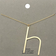 -h- Brass Initial Monogram Metal Pendant Necklace