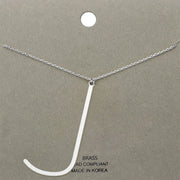 -j- Brass Initial Monogram Metal Pendant Necklace