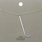 -l- Brass Initial Monogram Metal Pendant Necklace