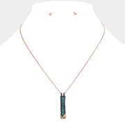 "Believe" Hammered Metal Bar Pendant Necklace