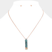 "Blessed" Hammered Metal Bar Pendant Necklace