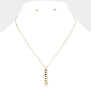 "Mother" Metal Bar Pendant Necklace