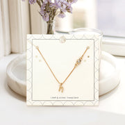 N - Small Letter Initial Monogram Pendant Necklace with Crystal