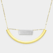 Geometric Metal Pendant Necklace