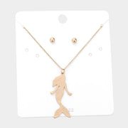 Brass Metal Mermaid Pendant Necklace