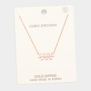 Gold Dipped Cubic Zirconia Stone Pendant Necklace