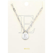 -E- Brass Metal Initial Monogram Lock Pendant Necklace