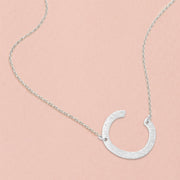 -C- White Gold Dipped Initial Monogram Pendant Necklace