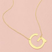 -G- Gold Dipped Initial Monogram Pendant Necklace