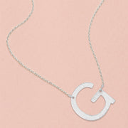 G- White Gold Dipped Initial Monogram Pendant Necklace