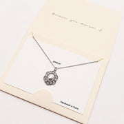 CZ Embellished Oval Pearl Pendant Necklace