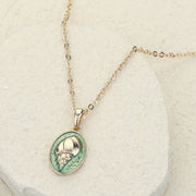 Conch Shell Colored Metal Pendant Necklace