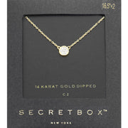 14 K Gold Dipped CZ Pave Mini Pendant Necklace