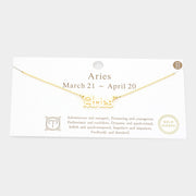 Aries Gold Dipped Zodiac Name Pendant Necklace