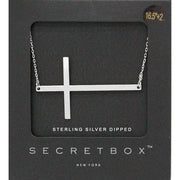 SECRET BOX_Sterling Silver Dipped Metal Cross Pendant Necklace