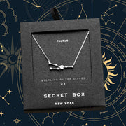 SECRET BOX_Sterling Silver Dipped CZ Taurus Zodiac Sign Pendant Necklace