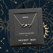 SECRET BOX_14K Gold Dipped CZ Scorpio Zodiac Sign Pendant Necklace